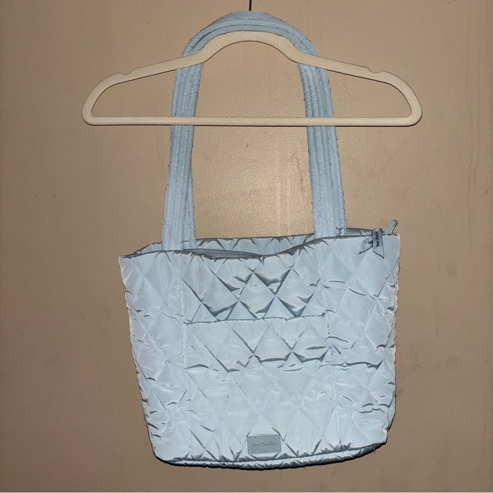 Vera Bradley Blue Quilted Tote Bag Quilted Pattern Sea Salt Collection